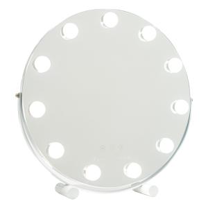 Espejo maquillaje redondo 11 led metal 42,5x42x10cm blanco