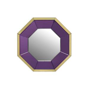 Espejo morado de madera 80x5x80cm