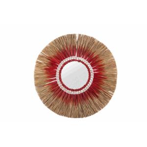 Espejo naranja de madera 60x3x60cm