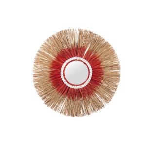 Espejo naranja de madera 76x3x76cm