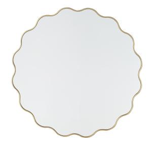 Espejo ondulado de metal dorado D. 110