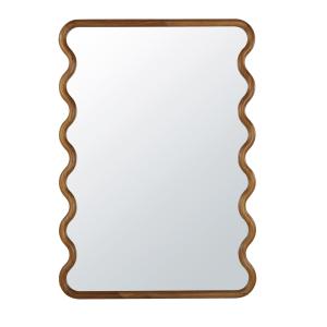 Espejo ondulado grande rectangular de madera de teca 120 x…