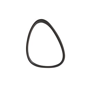 Espejo orgánico de madera de mindi negro 75x60 cm