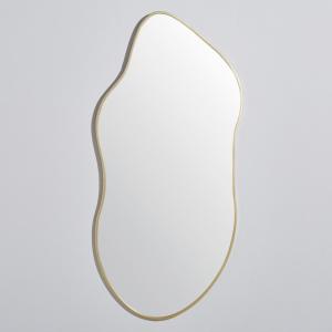 Espejo orgánico grande de acero dorado, 70x155 cm