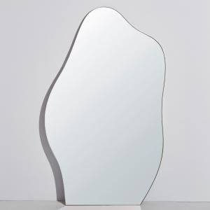 Espejo orgánico grande de aluminio dorado, 121x200 cm