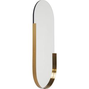 Espejo ovalado de acero dorado 114x50