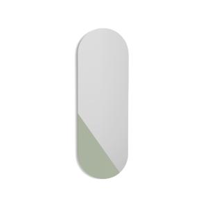 Espejo ovalado de haya verde 90x30x2 cm