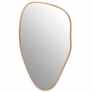Espejo ovalado de metal dorado 46x79 cm