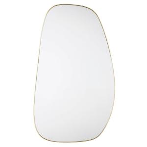 Espejo ovalado de metal dorado 75x130 cm