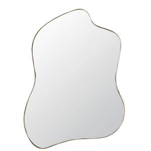 Espejo ovalado de metal dorado 93x109