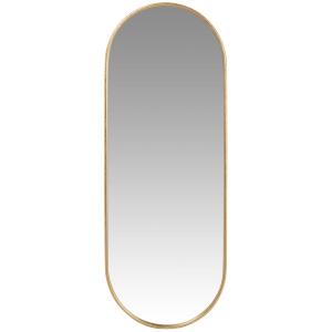 Espejo ovalado de metal dorado efecto pan de oro 30x80