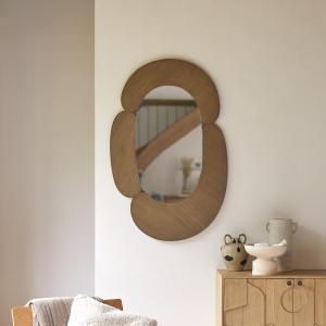 Espejo ovalado de mindi claro 75x115 cm