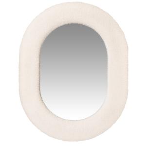 Espejo ovalado de tejido efecto lana rizada 47 x 60