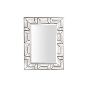 Espejo plata de piel 89x8x110cm