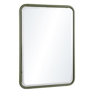 Espejo rectangular con esquinas redondeadas de metal verde