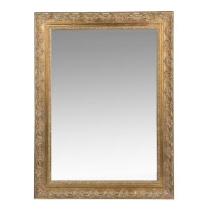 Espejo rectangular con molduras doradas, 90x120 cm
