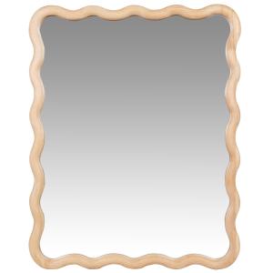 Espejo rectangular con ondas de madera de hevea 40 x 50