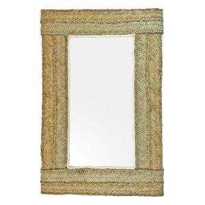 Espejo rectangular de esparto 52 x 42 cm