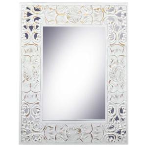 Espejo rectangular de madera, 70x2,5x90, blanco