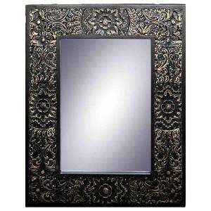 Espejo rectangular de madera 70x2,5x90, negro