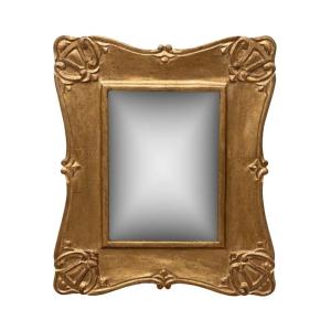 Espejo rectangular de madera dorada