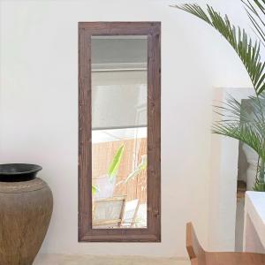 Espejo rectangular de madera maciza en tonos oscuros 154x54…