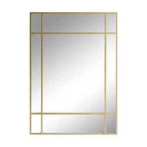 Espejo rectangular de metal dorado 130 x 90 cm