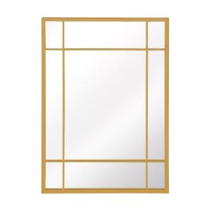 Espejo rectangular de metal dorado 97x67 cm
