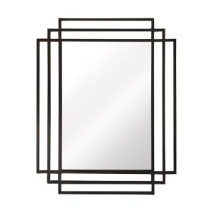 Espejo rectangular de metal negro 101x76 cm