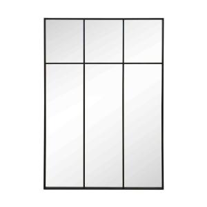 Espejo rectangular de metal negro 105x150 cm