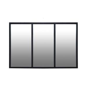 Espejo rectangular de metal negro 90x60 cm