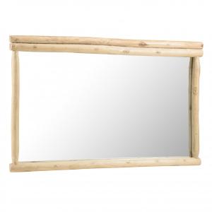 Espejo rectangular de ramas de madera de teca