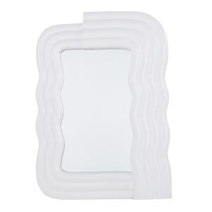 Espejo rectangular de resina blanca con bordes ondulados 60…