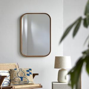 Espejo rectangular de teca maciza de 80 cm x 55 cm