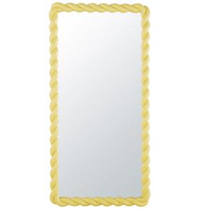 Espejo rectangular grande con marco retorcido en amarillo 8…