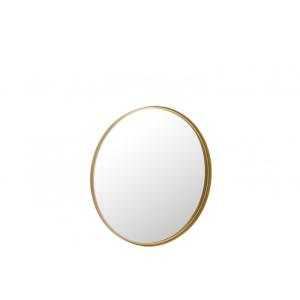 Espejo redondo borde alto metal/cristal oro alt. 80 cm