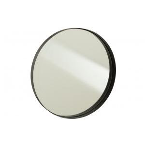 Espejo redondo con borde negro de metal 50x50x5 cm