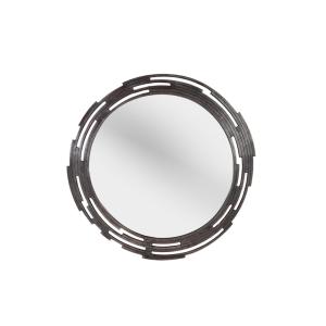 Espejo redondo con marco plano de metal