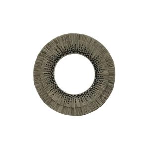 Espejo redondo de fibra de mendong natural y negro d80 cm