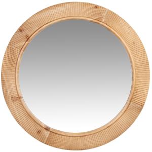 Espejo redondo de madera de abeto tallada D. 70