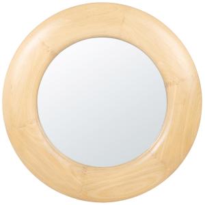Espejo redondo de madera de roble D. 70