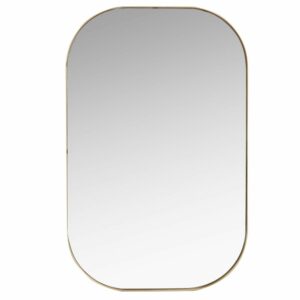 Espejo redondo de metal dorado 45x70 cm