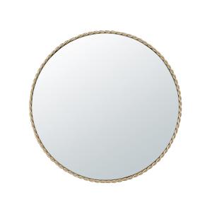 Espejo redondo de metal dorado D. 28 cm