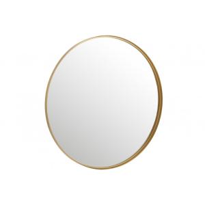 Espejo redondo de metal dorado de 110x110x4 cm