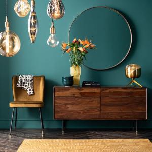 Espejo redondo de metal dorado Ø100cm