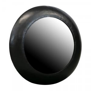 Espejo redondo de metal negro