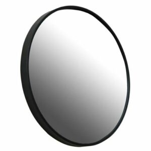 Espejo redondo de metal negro de 100 cm