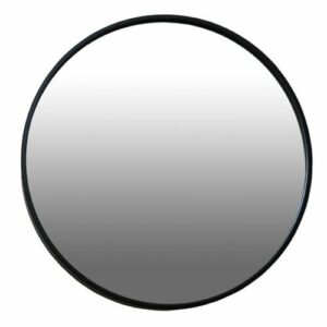 Espejo redondo de metal negro de 40 cm