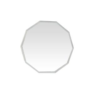 Espejo redondo decagonal biselado plateado 44 x 47 cm