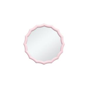 Espejo redondo decorativo ondulado de madera rosa h38